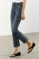 FLARED CROPPED HIGH WAIST TRF JEANS