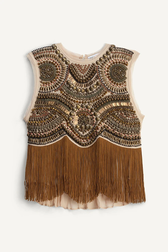 TOP BRODÉ FRANGES LIMITED EDITION