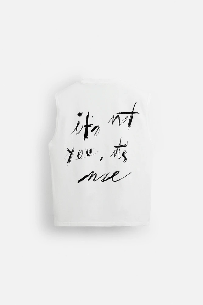 RELAXED FIT TEXT TANK TOP