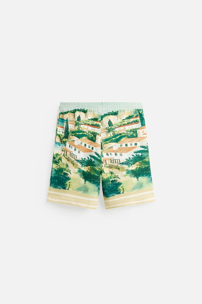 LANDSCAPE PRINT SHORTS