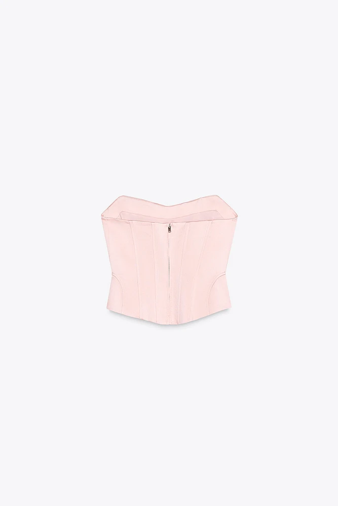 TOP FAÇON CORSET SATINÉ