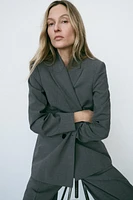 DOUBLE BREASTED BLAZER WITH SHOULDER PADS