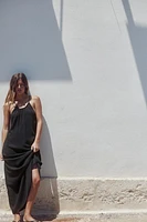 GATHERED HALTER DRESS
