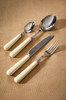 4-PIECE FLATWARE SET WITH CREAM HANDLE