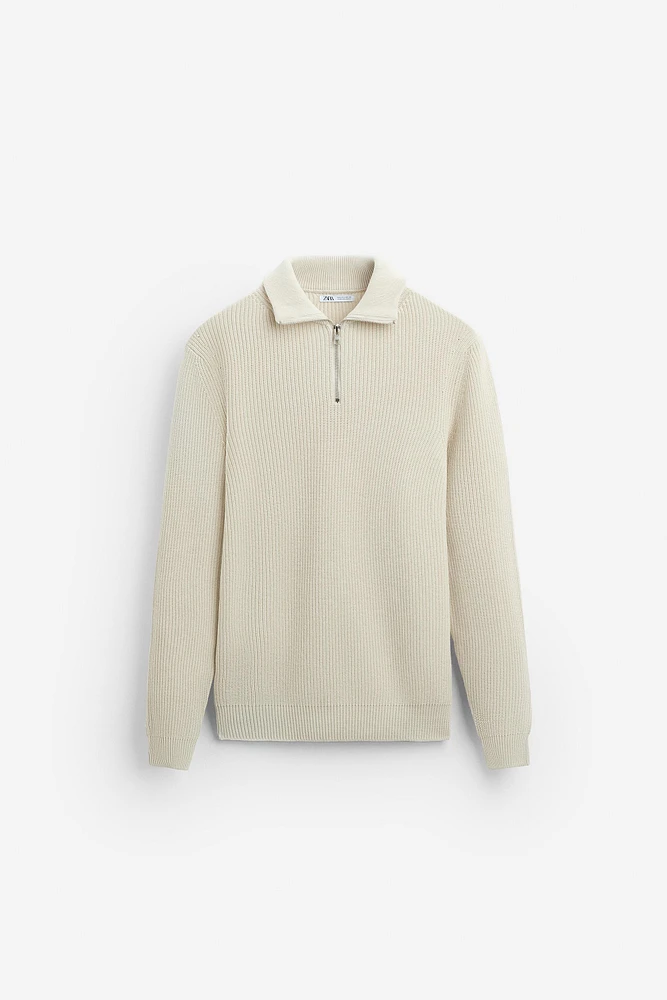 ZIP COLLAR SWEATER