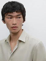 Slim fit linen blend shirt