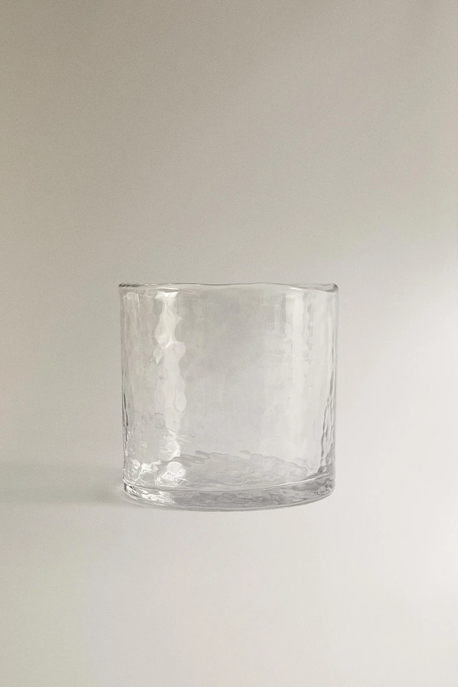 VERRE EN VERRE RECYCLABLE MARTELÉ