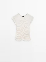 T-shirt froncé en coton