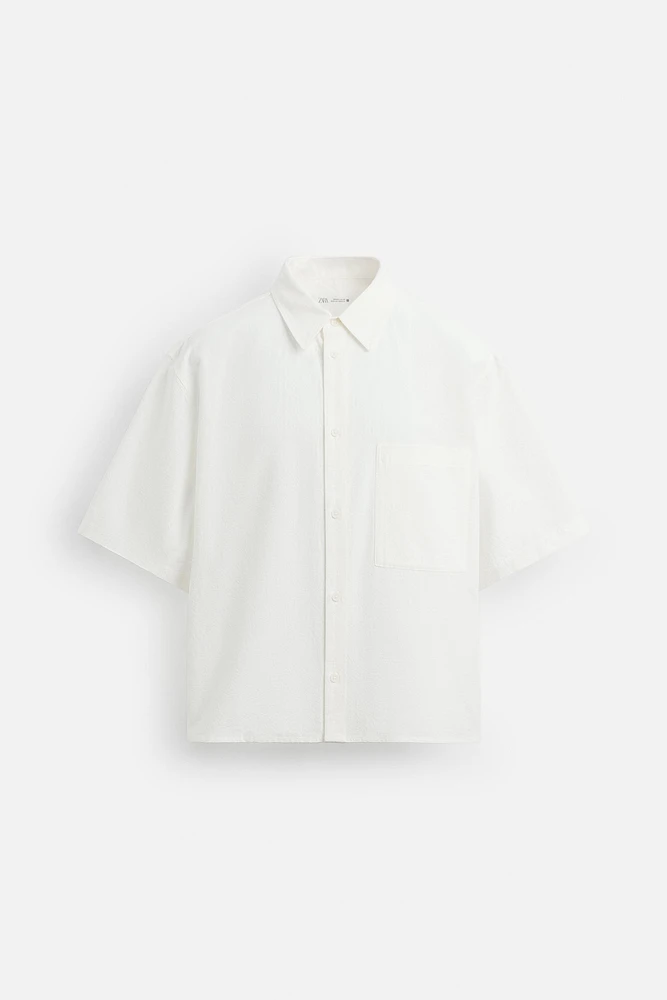 CHEMISE JACQUARD EN COTON ET LIN