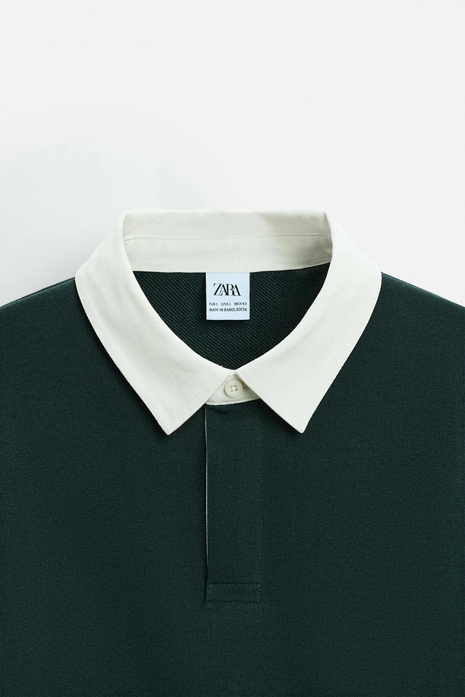 CONTRAST COLLAR POLO SHIRT