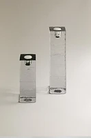 TEXTURED GLASS TEALIGHT HOLDER