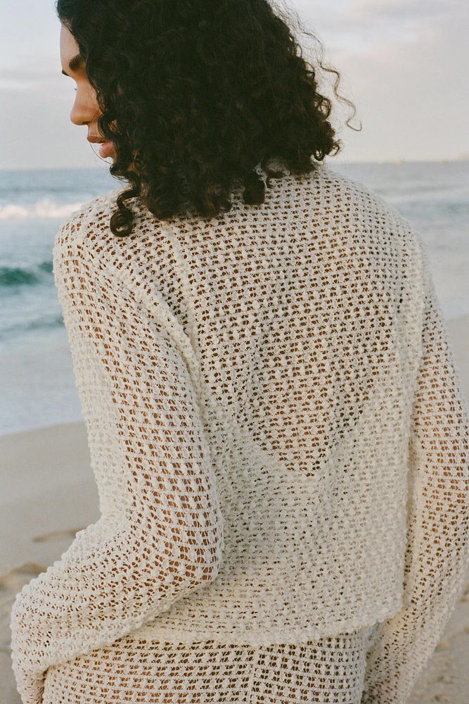 CROCHET LONG SLEEVE TOP
