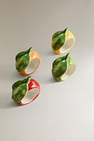 LOT PORTE-SERVIETTES S PORCELANA FRUTAS (LOT DE 4)