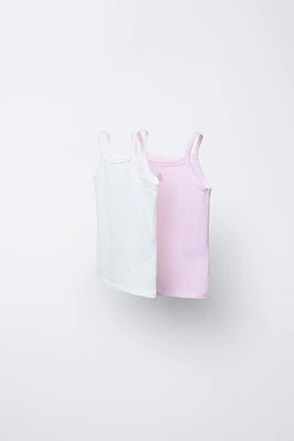 2-6 ANS/ LOT DE DEUX T-SHIRTS À CARREAUX VICHY ET PETITES FLEURS