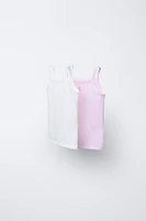 2-6 ANS/ LOT DE DEUX T-SHIRTS À CARREAUX VICHY ET PETITES FLEURS