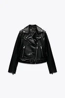 FAUX LEATHER BIKER JACKET