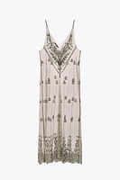 EMBROIDERED BEADED TULLE DRESS