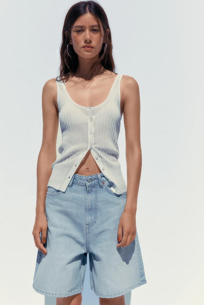 BERMUDA EN JEAN TRF LIGNE A TAILLE NORMALE