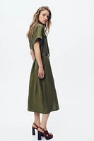 BELTED MIDI DRESS