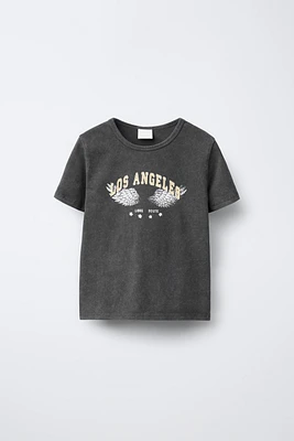 PRINTED WASHED EFFECT T-SHIRT