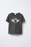 PRINTED WASHED EFFECT T-SHIRT