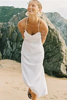 LINEN CORSET MIDI DRESS
