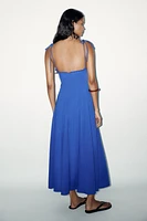 ROBE MIDI POPELINE NŒUDS