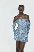 PRINTED TULLE DRESS