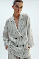 SEQUINED STRIPED BLAZER