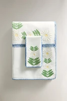 COTTON TABLECLOTH WITH CONTRAST EMBROIDERY
