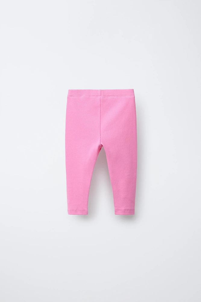LOT DE DEUX LEGGINGS RIB IMPRIMÉ FLEURS