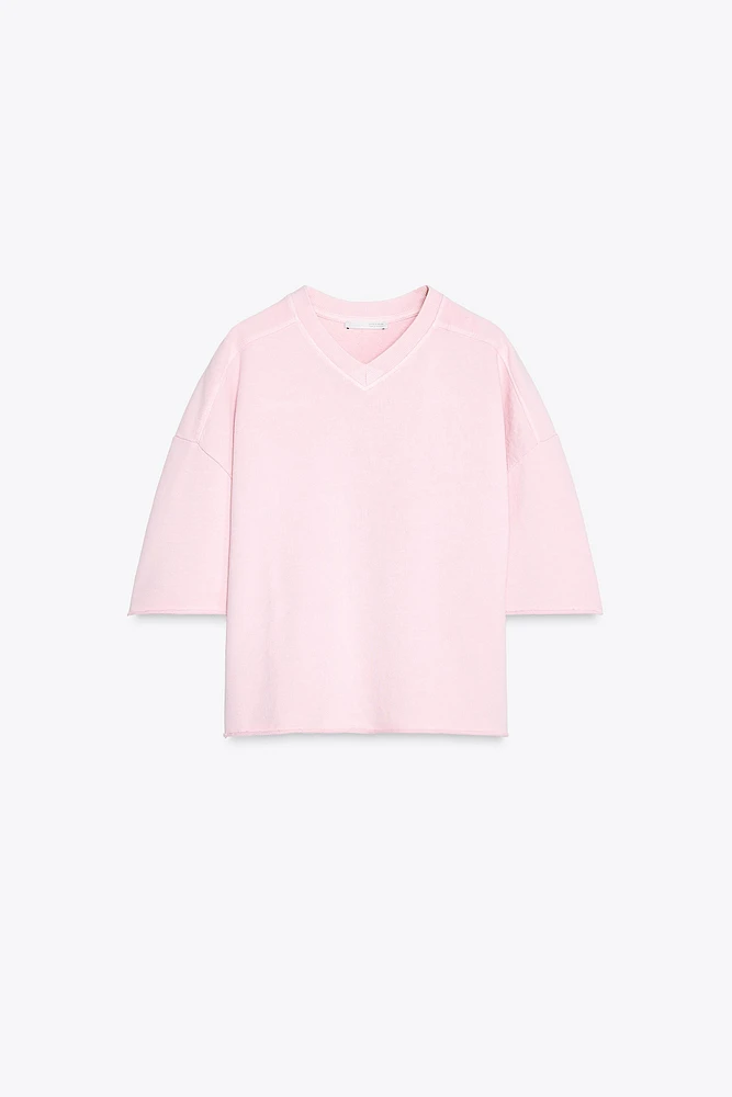 WASHED EFFECT PLUSH SWEATSHIRT