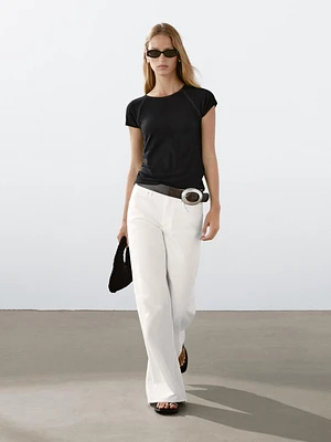 T-shirt manches courtes coutures contrastantes