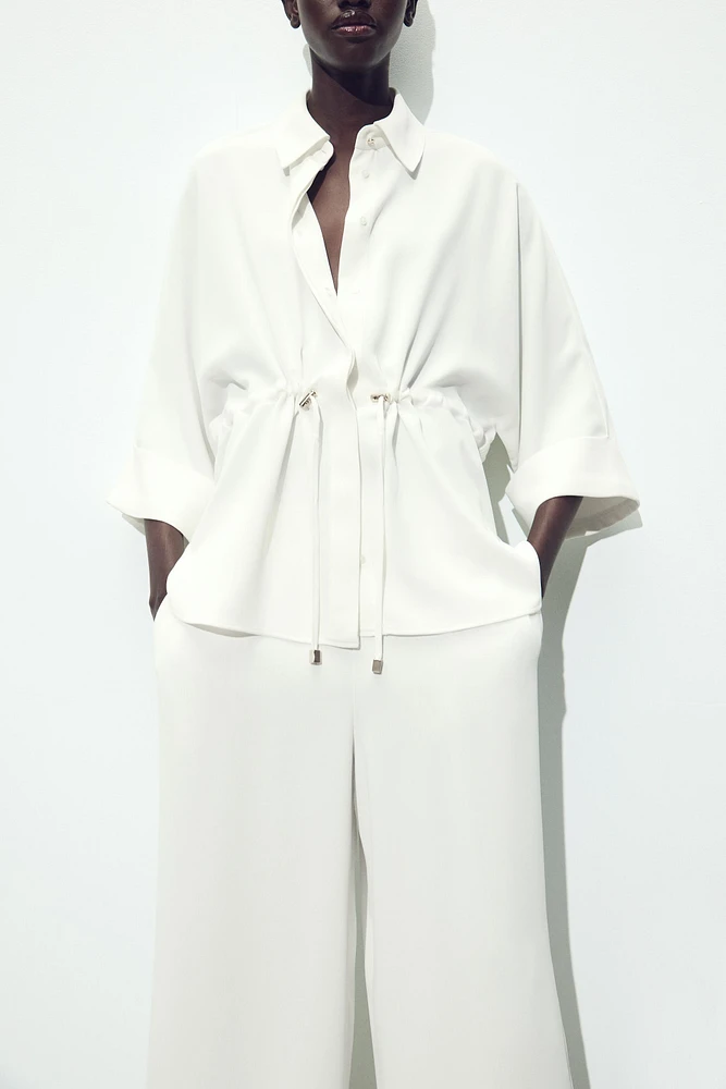 GATHERED KIMONO SHIRT