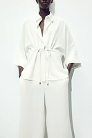 GATHERED KIMONO SHIRT