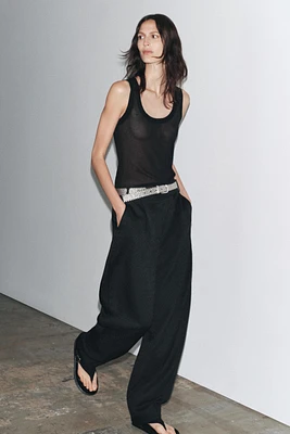 ZW COLLECTION JACQUARD PLEATED PANTS
