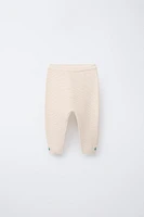 PANTALON EN MAILLE LINKS FLEURS BRODÉES