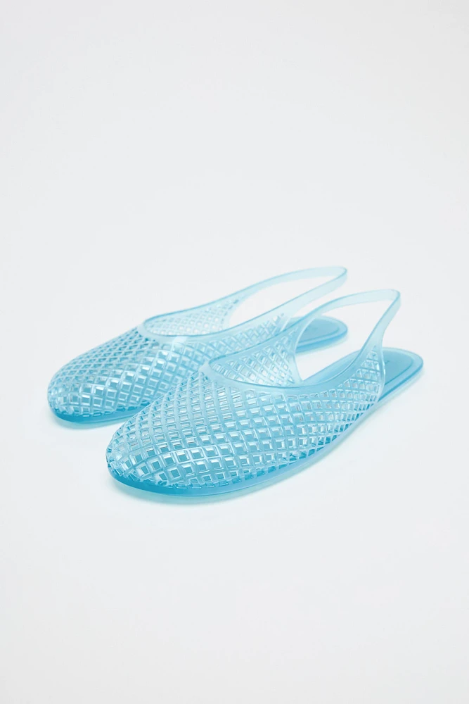 RUBBERIZED EFFECT SLINGBACK SHOES