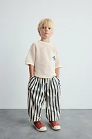 SHARK EMBROIDERED KNIT T-SHIRT