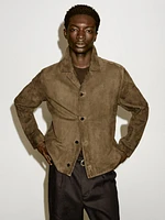 Veste légère courte en cuir et daim - Limited Edition