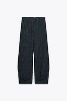 PANTALON BALLON RAYÉ EN LIN ZW COLLECTION