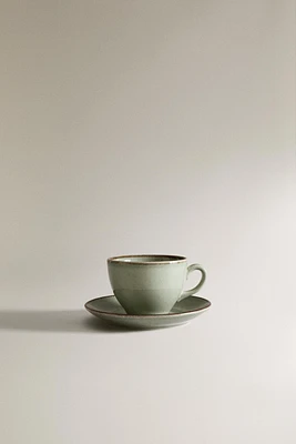 TASSE À THÉ PORCELAINE BORD EFFET ANTIQUE
