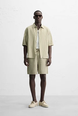 CHEMISE RAYURES LIN - VISCOSE