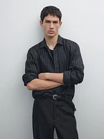 100% linen pinstripe shirt