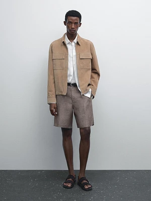 100% linen Bermuda shorts