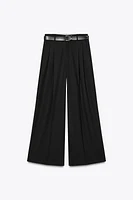 DOUBLE PLEAT BELTED PANTS