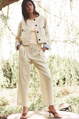 LINEN BLEND SHORT JACKET