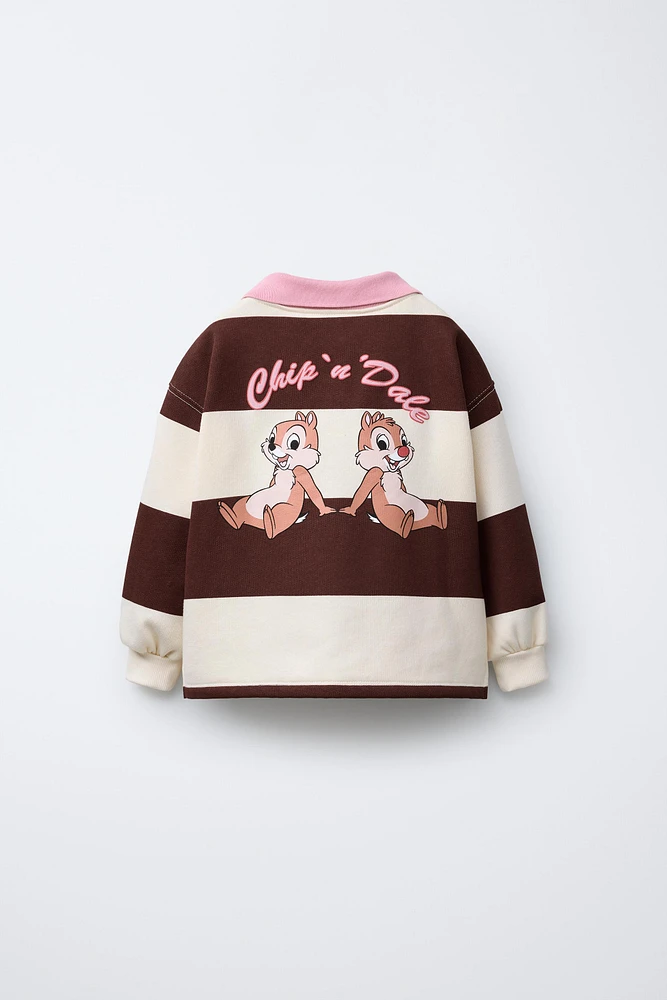 CHIP & CHOP © DISNEY STRIPED POLO SWEATSHIRT