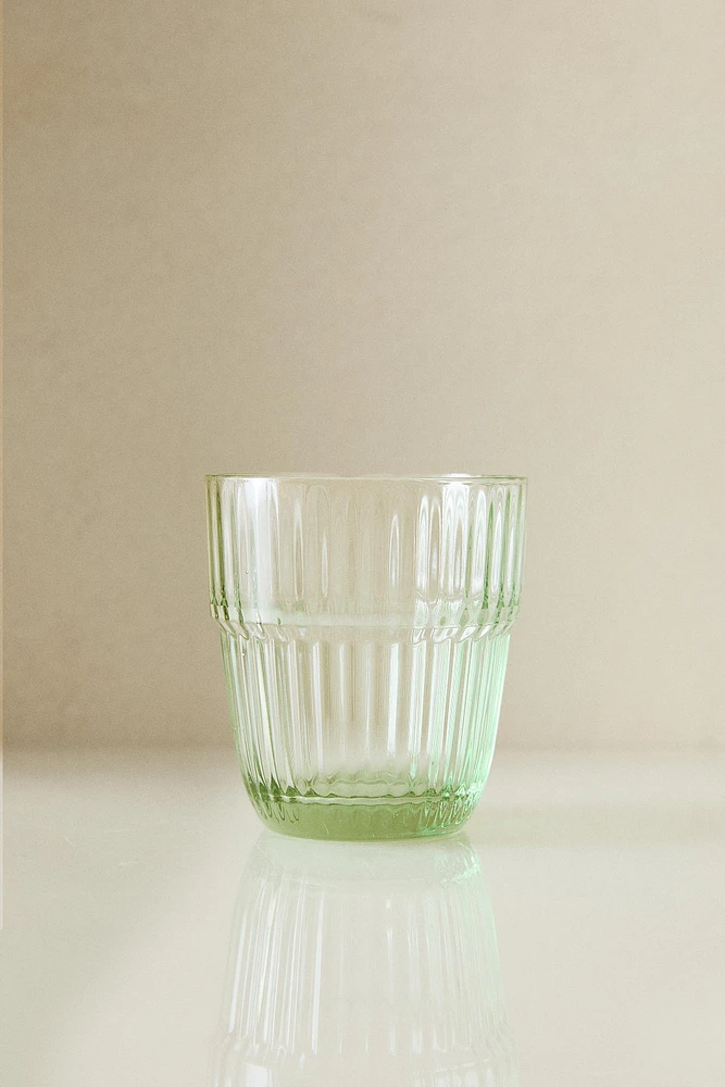 VERRE EN VERRE RECYCLABLE COLORÉ RAYURES