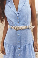ROBE MI-LONGUE CEINTURE AVEC LIN